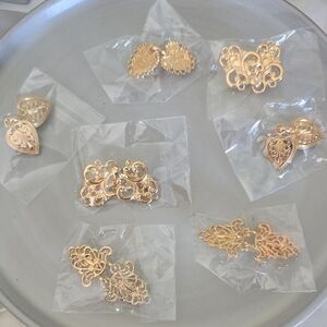 7pc Vintage Cardigan Sweater Clips, Shawl Collar Scarf Clips, Alloy Steel New